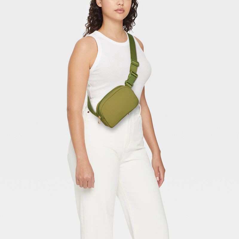 slide 2 of 5, Essential Belt Crossbody Bag - Universal Thread™ Green: Adjustable Strap, Recycled Nylon, Lightweight Crossbody, 1 ct