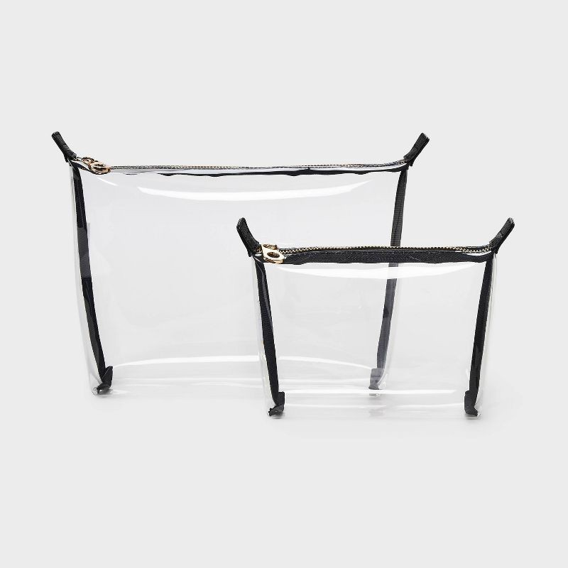 slide 1 of 4, Travel Bag Pouch System - Universal Thread™ Clear: Solid TPU Vinyl Clutch, Zip Closure, 10.25" x 7" x 3.25", 1 ct