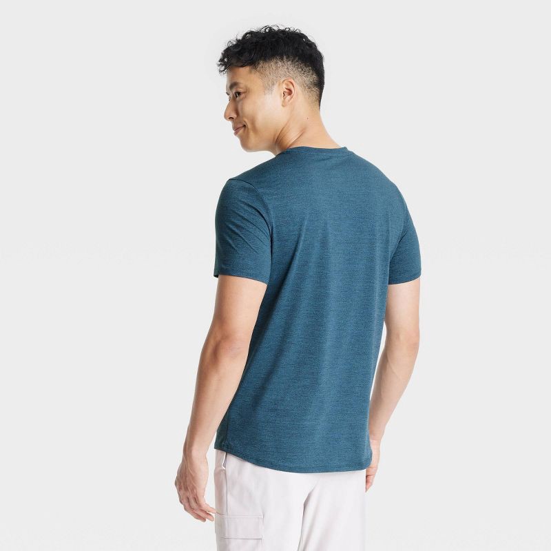 slide 2 of 3, Men's Short Sleeve Soft Stretch T-Shirt - All In Motion™ Navy Blue XL: Moisture Wicking, Quick Dry, UPF 50+, 1 ct