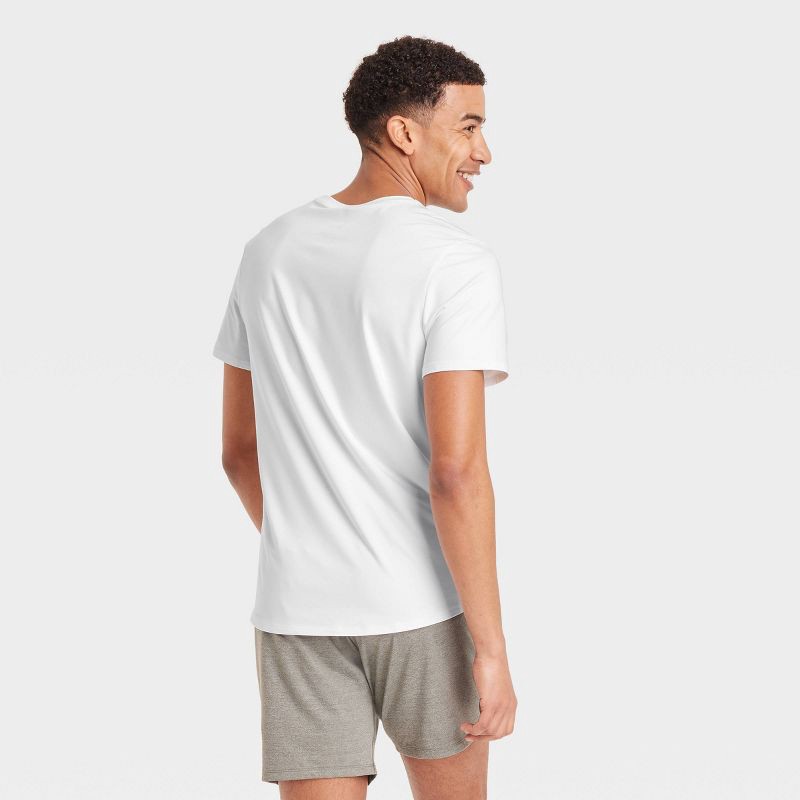 slide 2 of 3, Men's Short Sleeve Soft Stretch T-Shirt - All In Motion™ White XXL: Fit, Recycled Polyester, UPF 50+, 1 ct