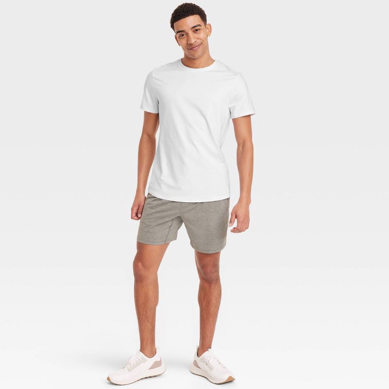 slide 3 of 3, Men's Short Sleeve Soft Stretch T-Shirt - All In Motion™ White XXL: Fit, Recycled Polyester, UPF 50+, 1 ct