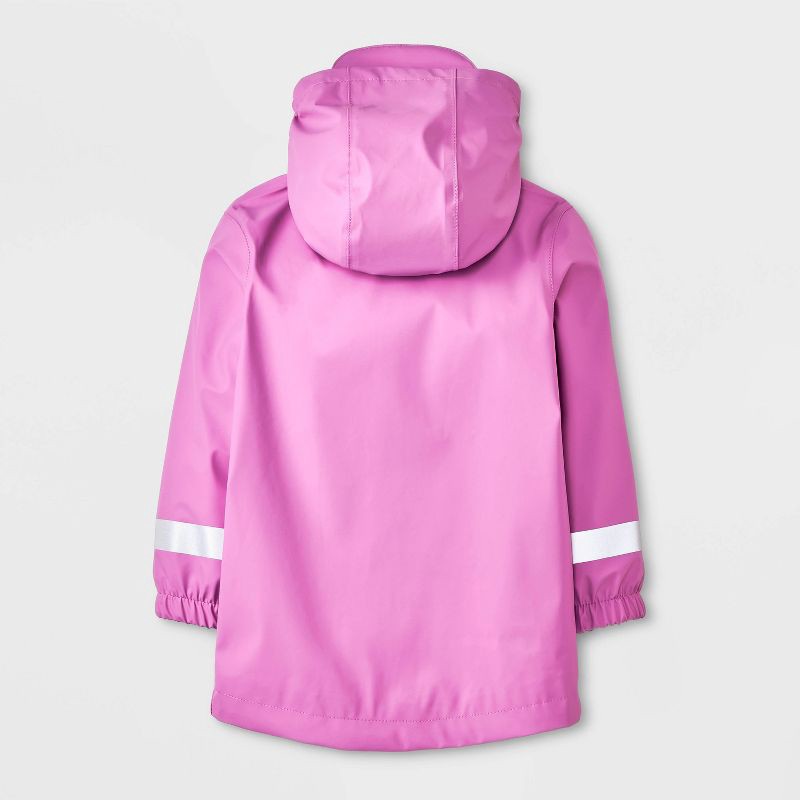 slide 2 of 4, Toddler Solid Rain Coat - Cat & Jack™ Mauve 12M: Water-Resistant, Hooded, Elastic Cuffs, Reflective Details, 1 ct