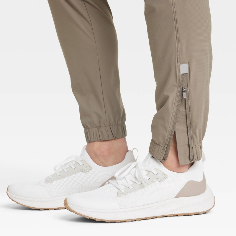 slide 3 of 3, Men's Lightweight Tricot Jogger Pants - All In Motion™ Taupe S: Mid Rise, Zippered Pocket, 1 ct