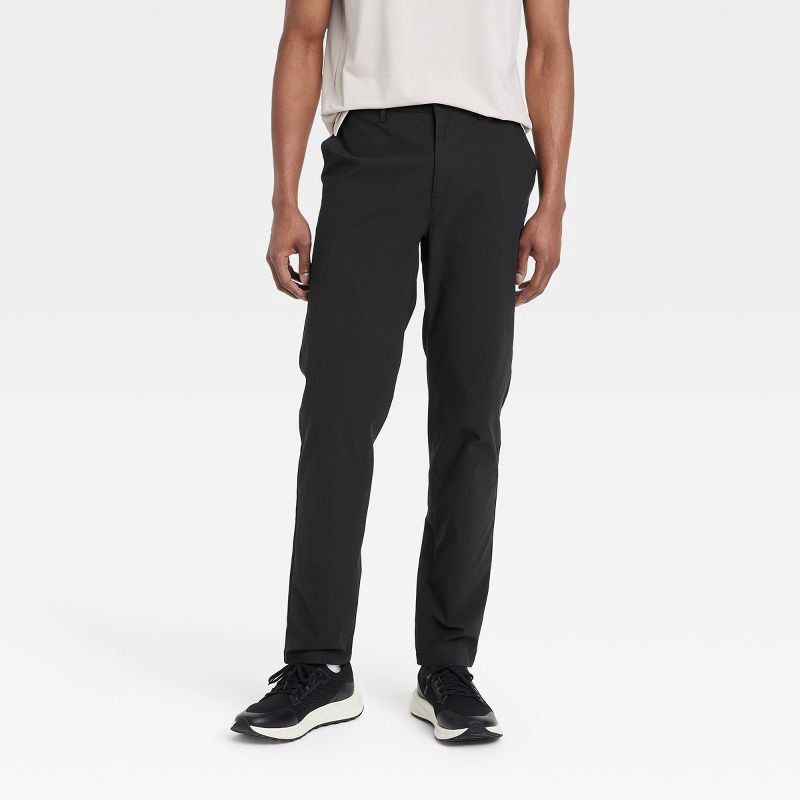 slide 1 of 3, Men's 360 Lifestyle Trouser Pants Pants - All In Motion Black 34x32: Moisture Wicking, Quick Dry, UPF 50+, Zippered Pocket, 1 ct
