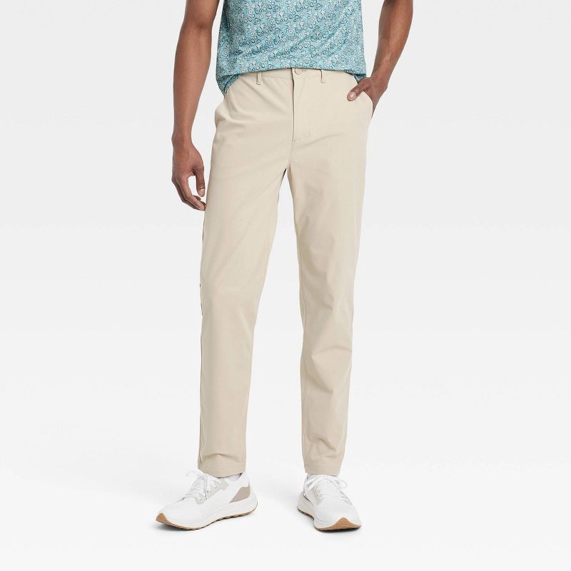 slide 1 of 3, Men's 360 Lifestyle Trouser Pants Pants - All In Motion Almond 34x30: Moisture Wicking, UPF 50+, Quick Drying, 1 ct
