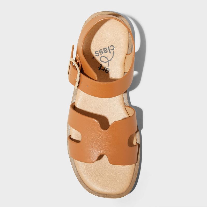 slide 3 of 4, Kids' Mari Ankle Strap Sandals - art class™ Cognac 13: Open Toe, Buckle Closure, Textured Outsole, 1 ct