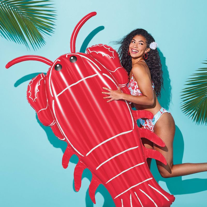 slide 2 of 4, Lobster Float - Sun Squad™: PVC Water Novelty, Ages 6+, Max Capacity 180 lbs, 1 ct