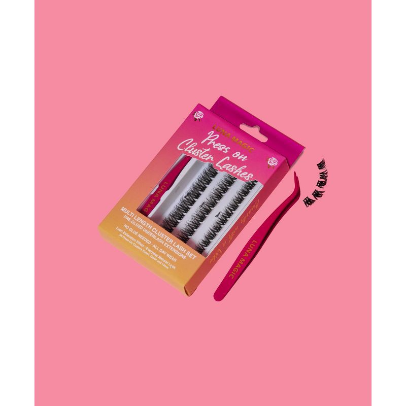 slide 6 of 7, LUNA MAGIC Press on Cluster Lashes Kit - 30ct, 30 ct