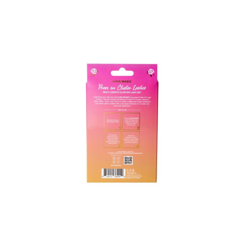 slide 7 of 7, LUNA MAGIC Press on Cluster Lashes Kit - 30ct, 30 ct