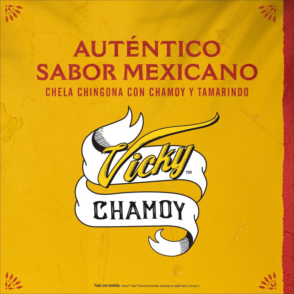 slide 7 of 7, Victoria Vicky Chamoy Mexican Import Flavored Beer, 24 fl oz Can, 3.5% ABV, 24 fl oz