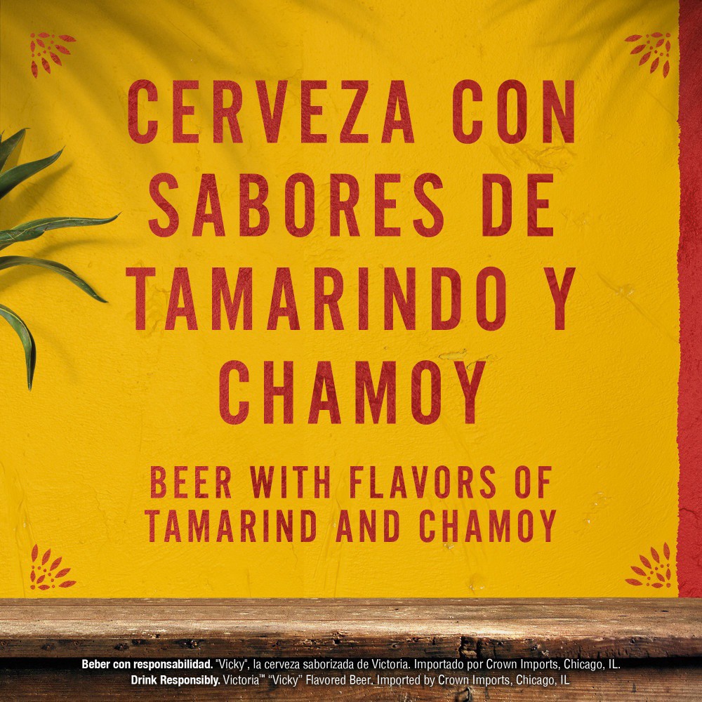 slide 5 of 7, Victoria Vicky Chamoy Mexican Import Flavored Beer, 24 fl oz Can, 3.5% ABV, 24 fl oz