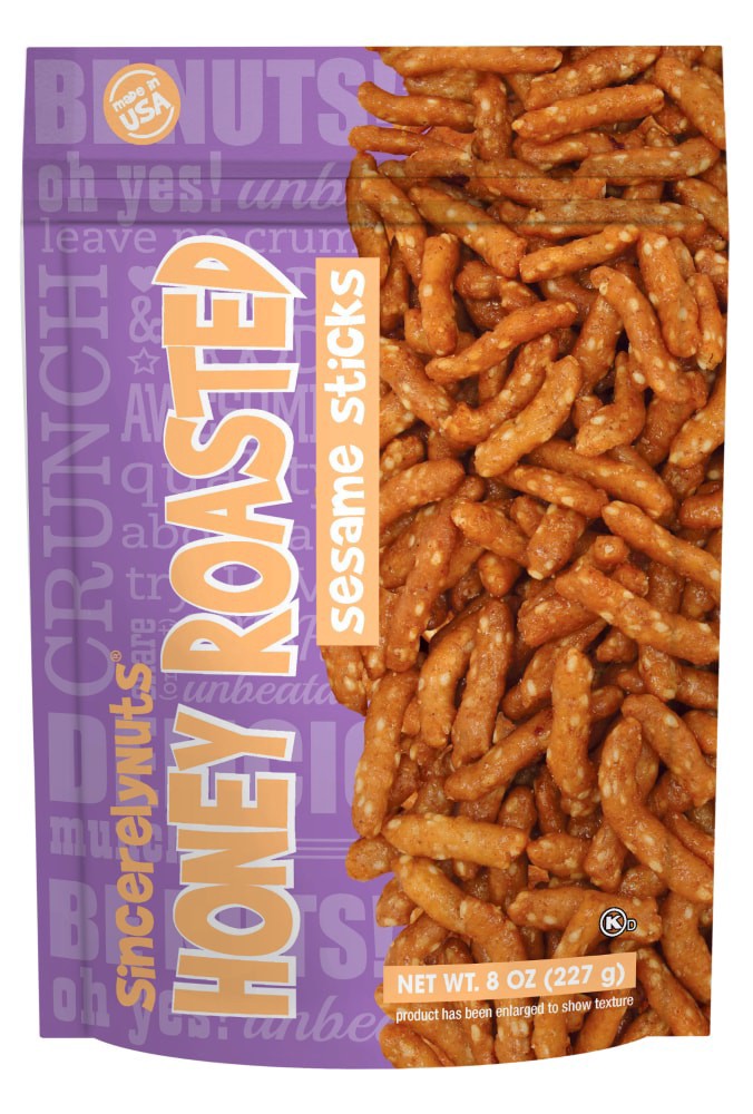 slide 1 of 1, Sincerely Nuts Honey Roasted Sesame Sticks, 8 oz