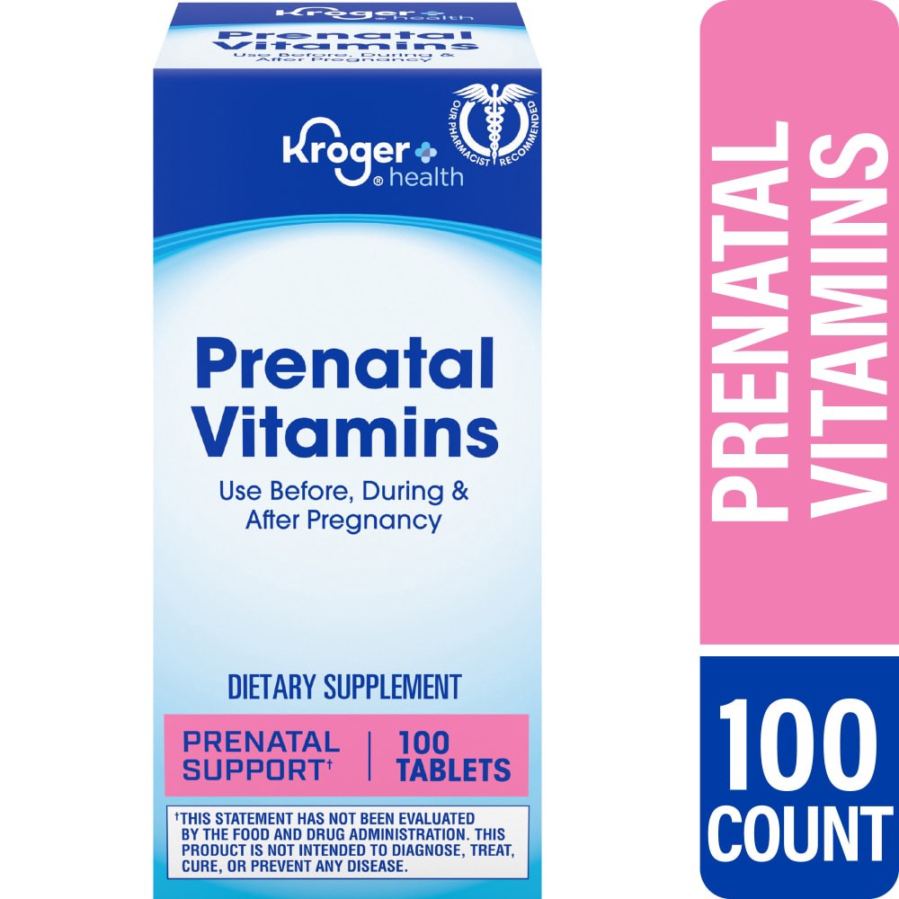 slide 1 of 6, Kroger Prenatal Vitamins, 100 ct
