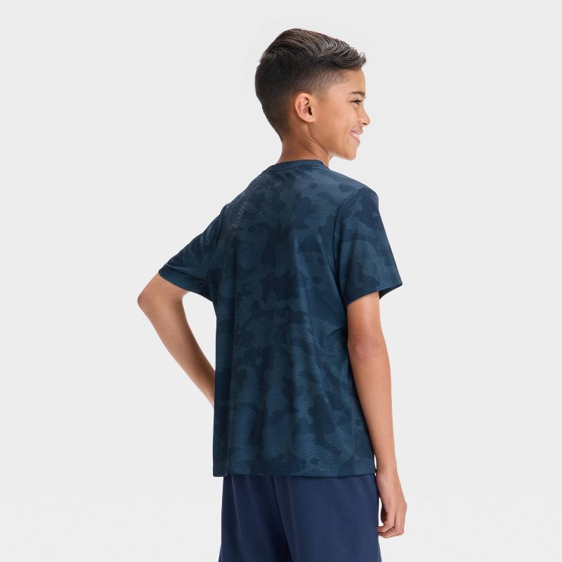 slide 2 of 3, Boys' Printed Athletic T-Shirt - All In Motion™ Blue Camo XL, 1 ct