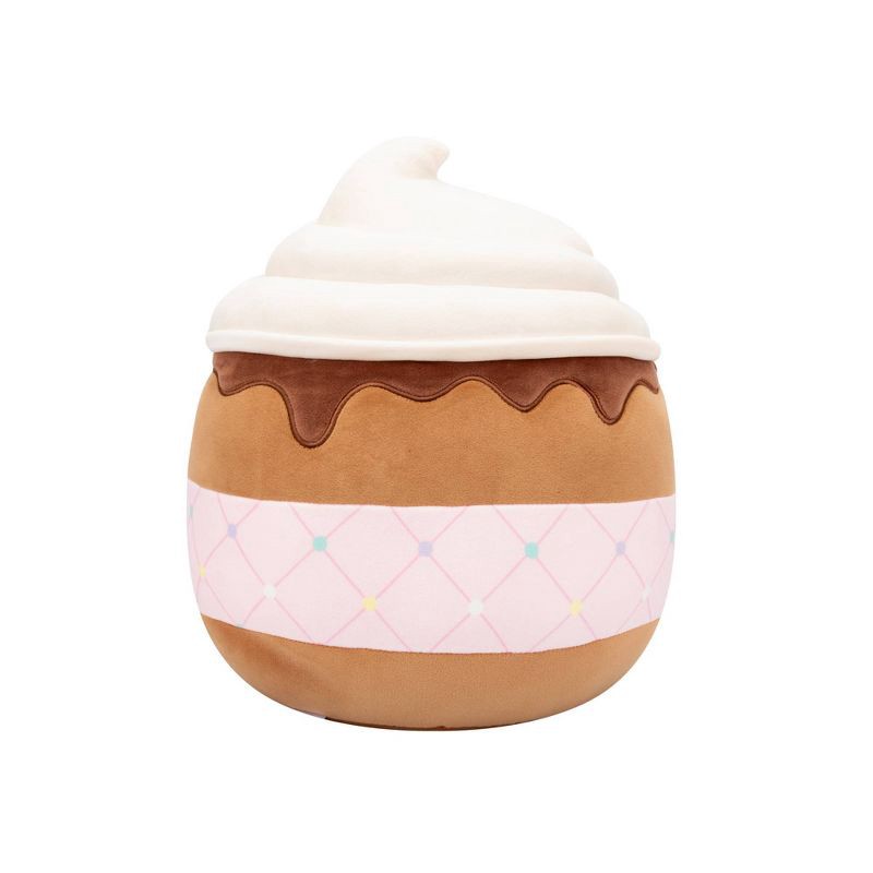 slide 8 of 11, Squishmallows 12" Allegra Winking Chocolate Frappe with Pink Quilted Sleeve, 1 ct