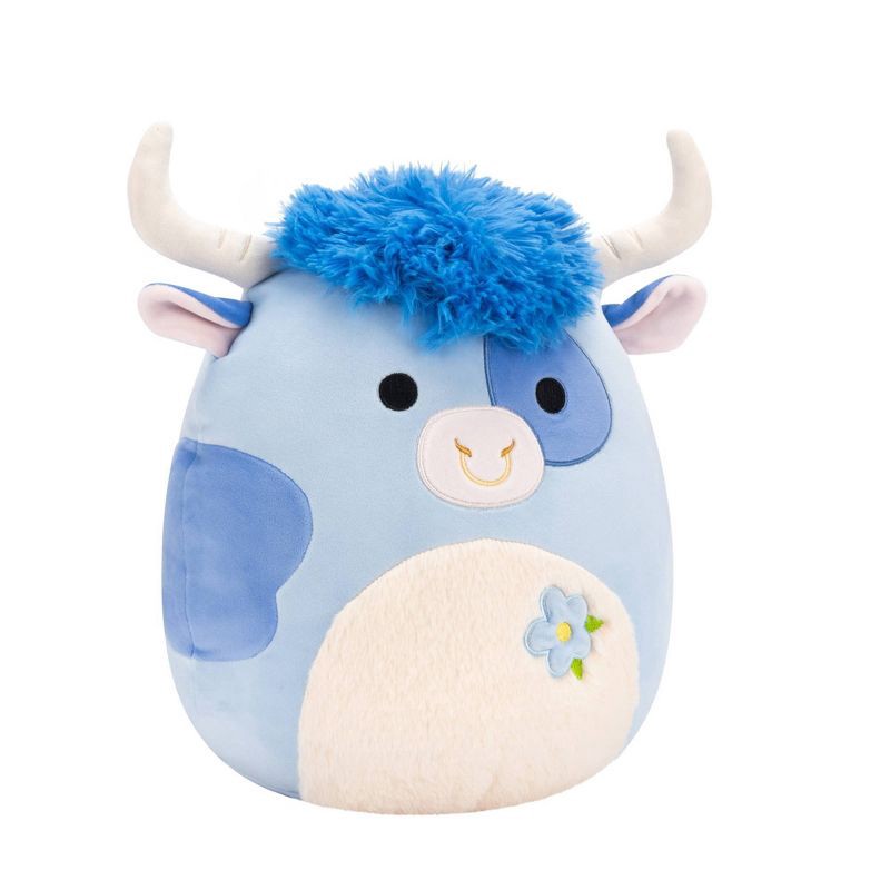 slide 3 of 11, Squishmallows 12" Bermayeh Blue Ball with Fuzzy White Belly and Flower Medium Plush, 1 ct