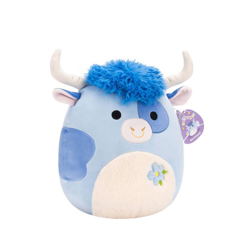 slide 11 of 11, Squishmallows 12" Bermayeh Blue Ball with Fuzzy White Belly and Flower Medium Plush, 1 ct