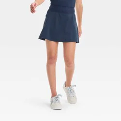 Girls' Active Light Woven Skort - All In Motion™ Navy Blue L: Recycled Polyester, Spandex, Moisture Wicking
