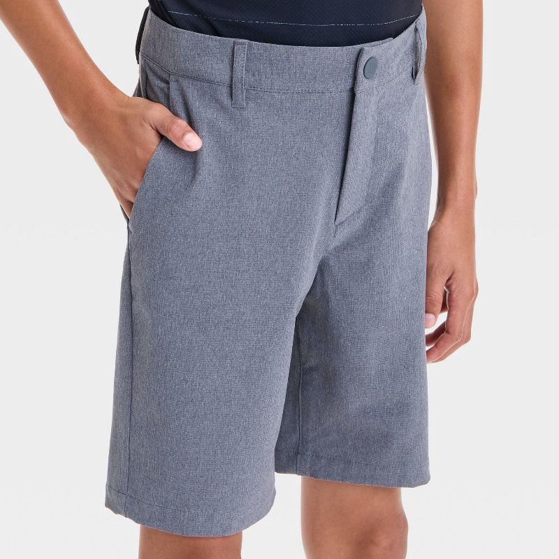 slide 3 of 3, Boys' Golf Shorts - All In Motion™ Heather Gray 7: Lightweight Bottoms, UPF 50+, Recycled Polyester, Spandex, 1 ct