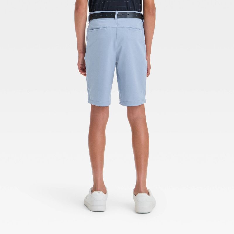 slide 2 of 3, Boys' Golf Shorts - All In Motion™ Light Blue 10: Recycled Polyester, Spandex, UPF 50+, Bottoms, Machine Wash, 1 ct