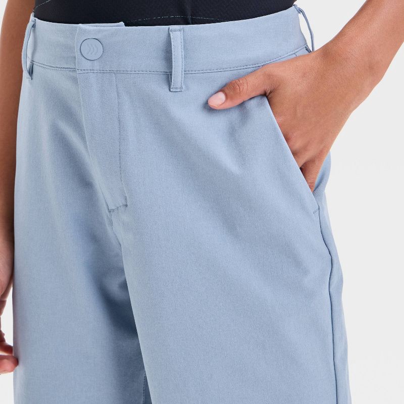 slide 3 of 3, Boys' Golf Shorts - All In Motion™ Light Blue 14: Recycled Polyester, Spandex, UPF 50+, Front Pocket, Belt Loops, 1 ct