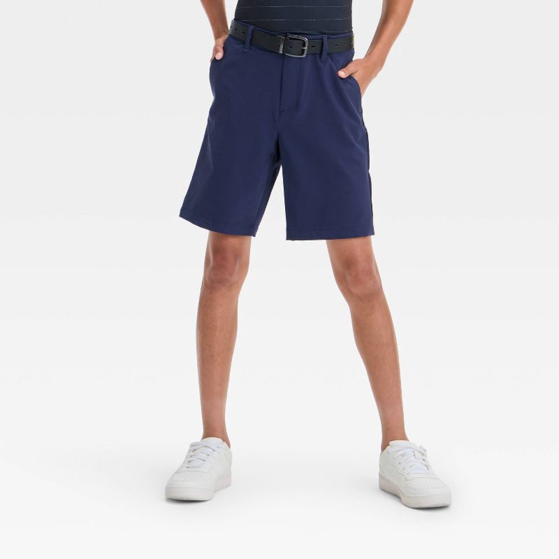 slide 1 of 3, Boys' Golf Shorts - All In Motion™ Navy Blue 7: UPF 50+, 4-Way Stretch, Lightweight Fabric, 1 ct