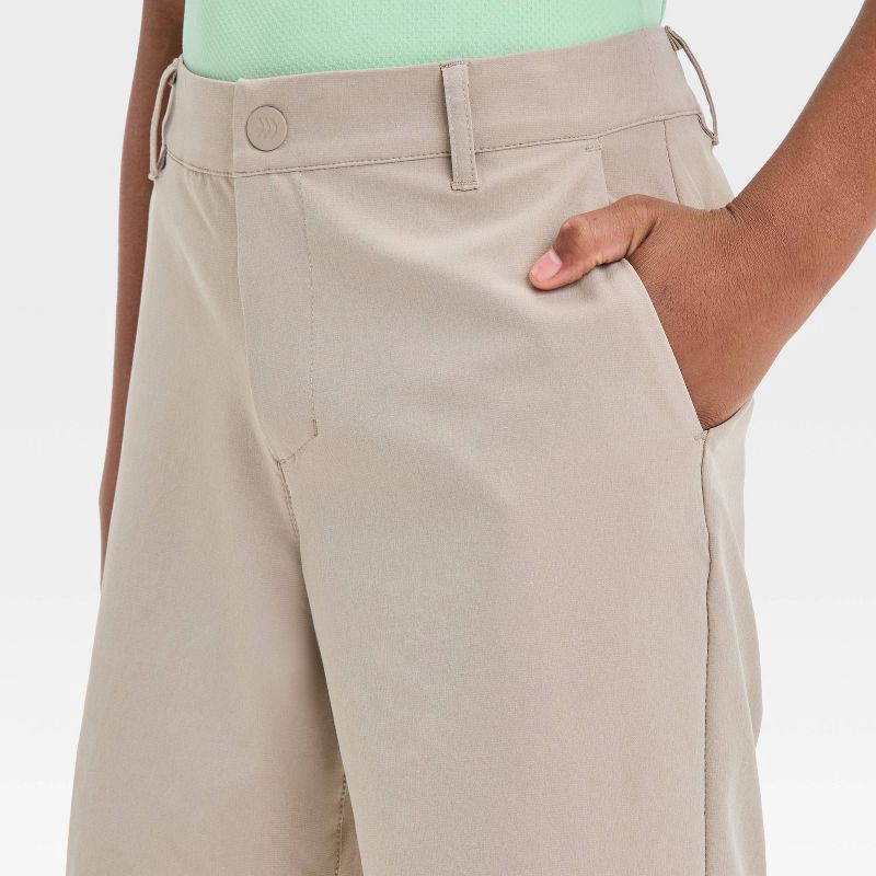 slide 3 of 3, Boys' Golf Shorts - All In Motion™ Tan 12: UPF 50+ Protection, 4-Way Stretch, Recycled Polyester, Lightweight Fabric, 1 ct
