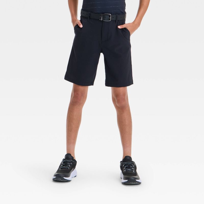 slide 1 of 3, Boys' Golf Shorts - All In Motion™ Jet Black 6: Lightweight, UPF 50+, 4-Way Stretch, Bottoms, 1 ct