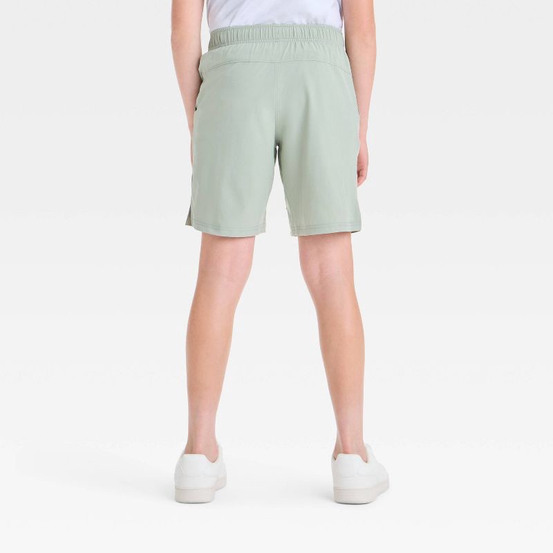 slide 2 of 3, Boys' Active Light Shorts - All In Motion™ Gray XS: Recycled Polyester, Spandex, UPF 50+, Zippered Pocket, 1 ct