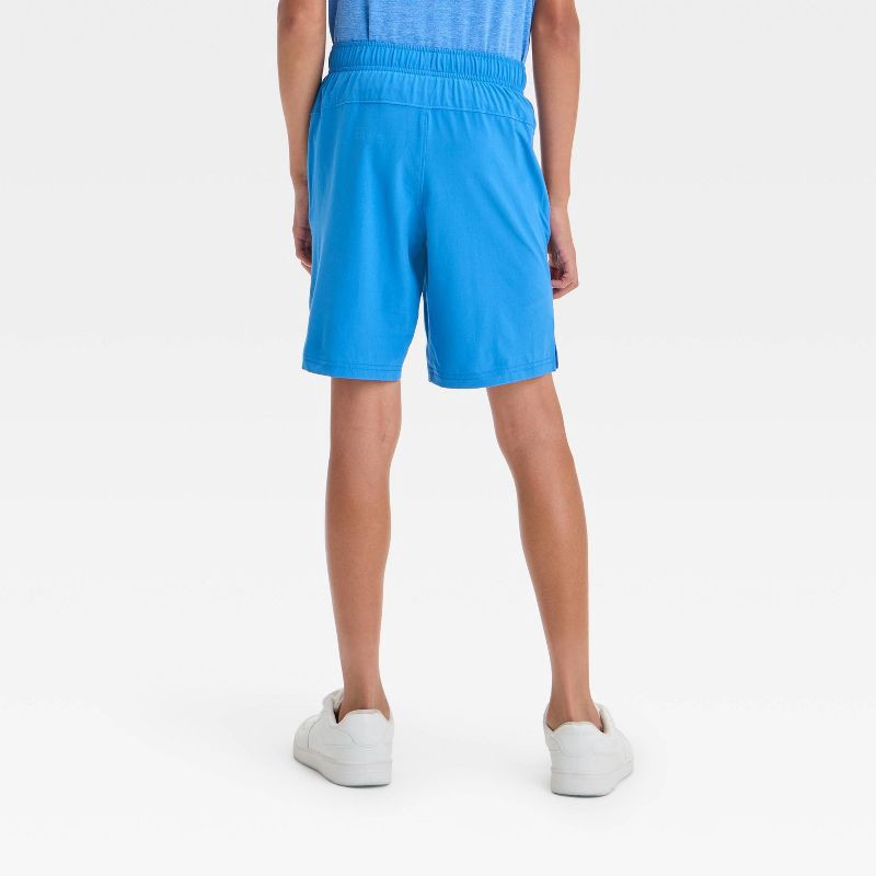 slide 2 of 3, Boys' Active Light Woven Shorts - All In Motion™ Blue XS: Recycled Polyester, Spandex, UPF 50+, Zippered Pocket, Elastic Waistband, 1 ct