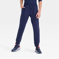 Boys' Soft Stretch Jogger Pants - All In Motion™ Navy Blue XS: Recycled Polyester, Spandex, Zippered Pocket
