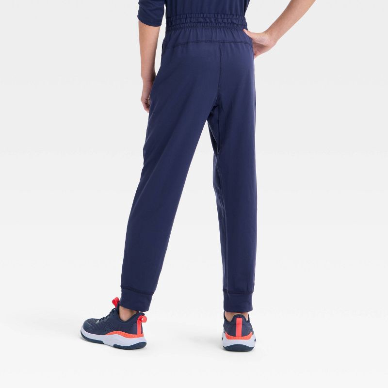 slide 2 of 3, Boys' Soft Stretch Jogger Pants - All In Motion™ Navy Blue S: Recycled Polyester, Spandex, Zippered Pocket, 1 ct