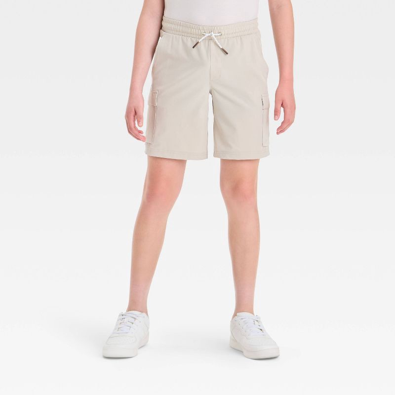 slide 1 of 3, Boys' Adventure Shorts - All In Motion™ Beige XS: Lightweight Mid Rise Bottoms, 1 ct