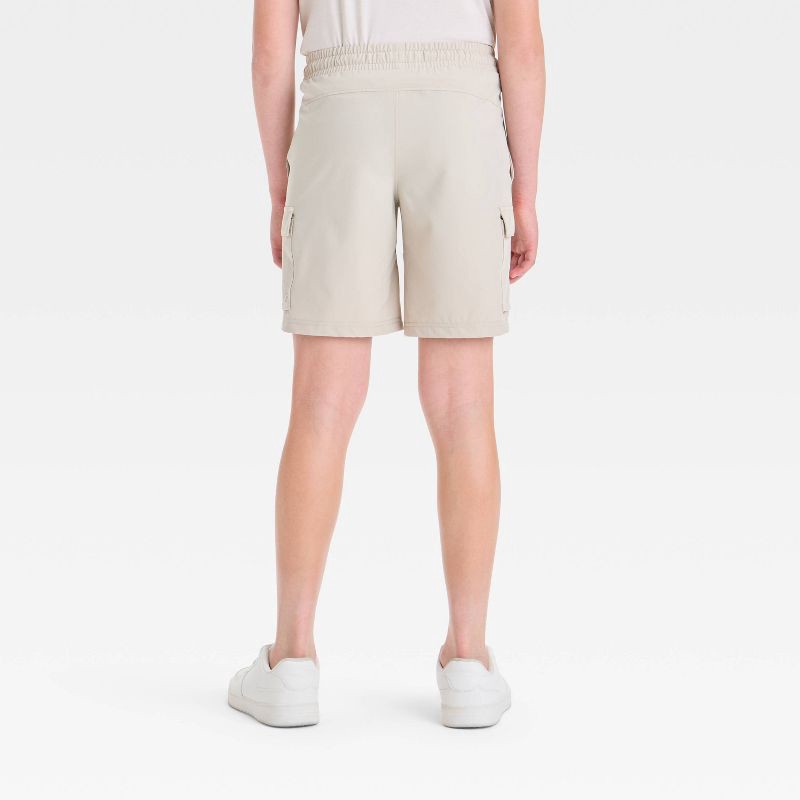 slide 2 of 3, Boys' Adventure Shorts - All In Motion™ Beige L: Lightweight Woven Bottoms, Mid Rise, Elastic Waist, 1 ct