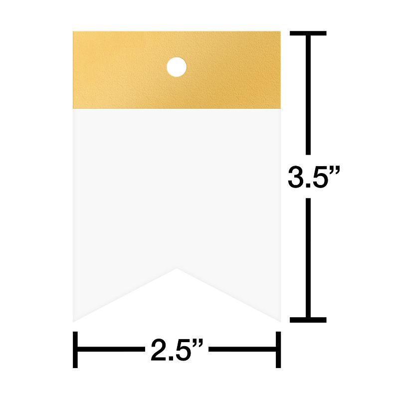 slide 3 of 3, American Greetings 12ct Blank Gift Tags with Strings Gold/White, 12 ct