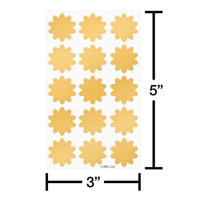 slide 3 of 4, American Greetings 30ct 2 Sheets Stickers or Envelope Seals Shiny Gold Star Burst, 30 ct, 2 sheets