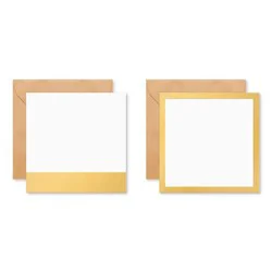 American Greetings 10ct Blank Mini Stationery Note Cards with Envelopes Gold/White