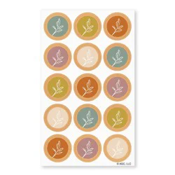 American Greetings 30ct Stickers or Envelope Seals Boho Neutral Leaf Print