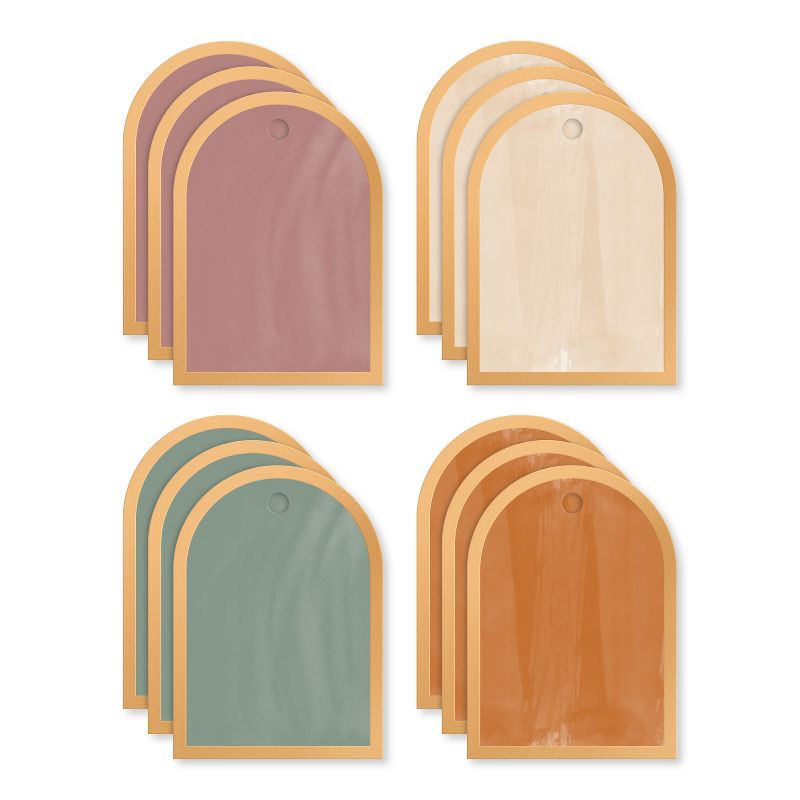 slide 2 of 3, American Greetings 12ct Stickers or Envelope Seals Boho Neutral Leaf Print, 12 ct