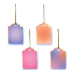 American Greetings 12ct Blank Gift Tags with Strings Ombre/Pink/Purple/Coral