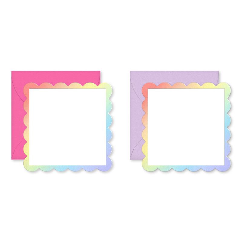 slide 1 of 3, American Greetings 10ct Blank Mini Stationery Note Cards with Envelopes Pink/Purple, 10 ct