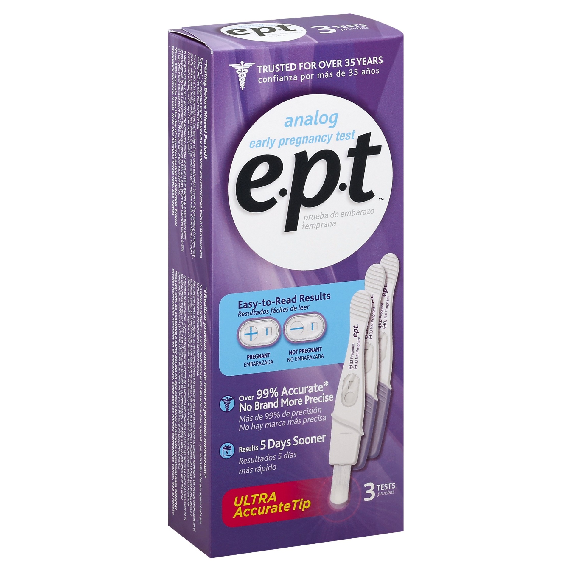 slide 1 of 1, First Response e.p.t Pregnancy Test, Early, Analog, 3 Each, 3 ct