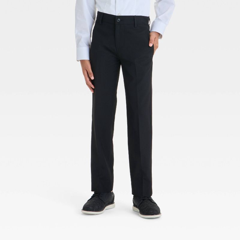 slide 1 of 3, Boys' Regular Fit Suit Pants - Cat & Jack™ Black 16, 1 ct