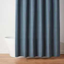 Waffle Weave Shower Curtain Dark Blue- Threshold™