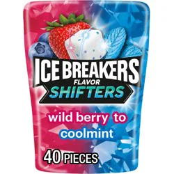 Ice Breakers Ice Cubes Flavor Shifters Wild Berry Coolmint Flavored Gum Bottle Pack 3.24 oz