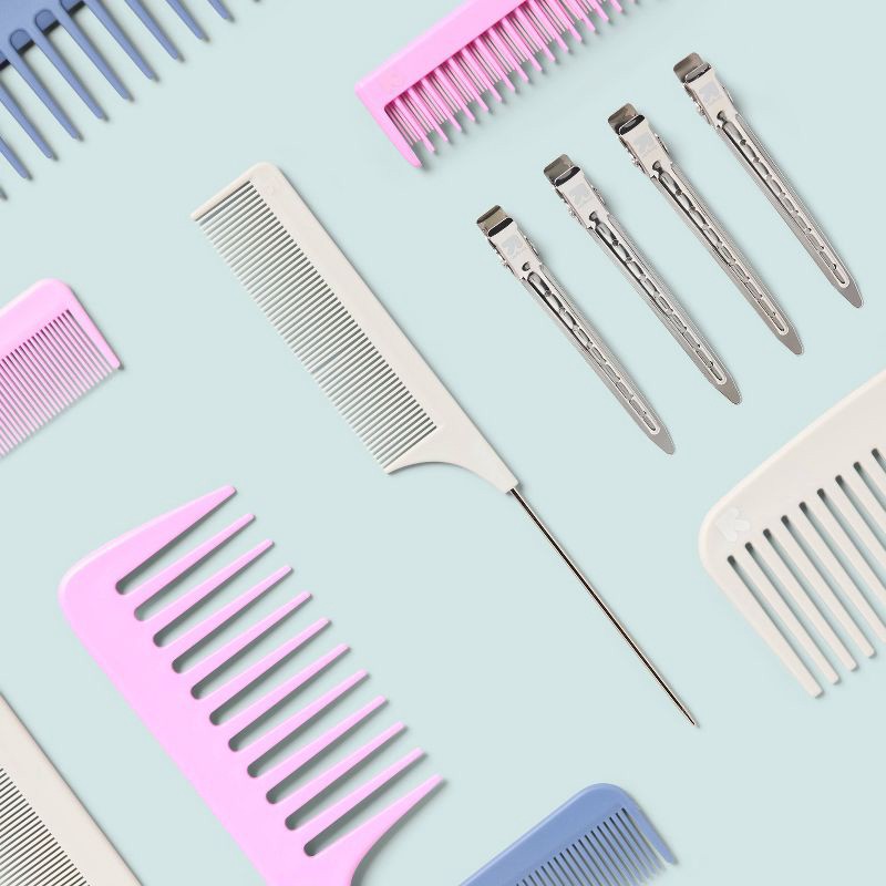 slide 2 of 3, Metal Single Rat Tail Comb - Gray - up&up™, 1 ct