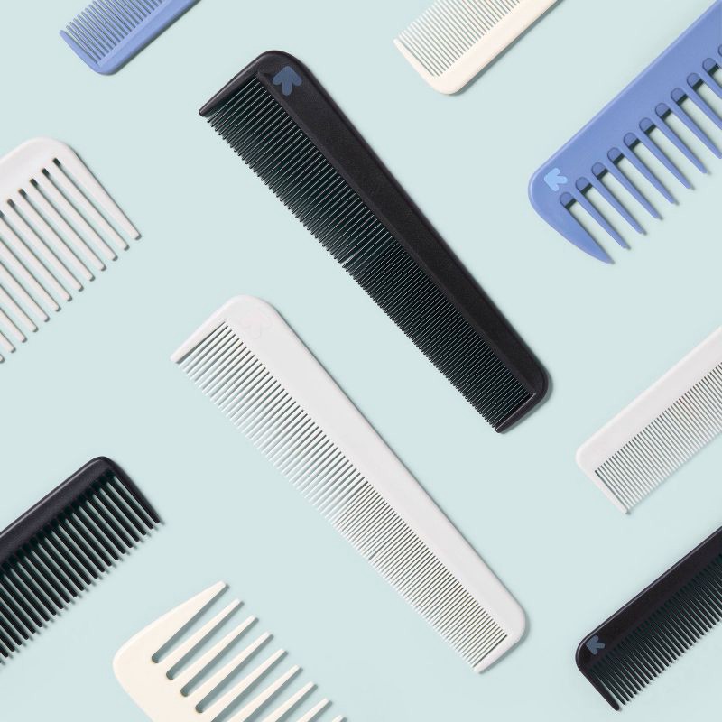 slide 2 of 3, Dressing Styling Combs - 2pc - Black and Gray - up&up™, 2 ct