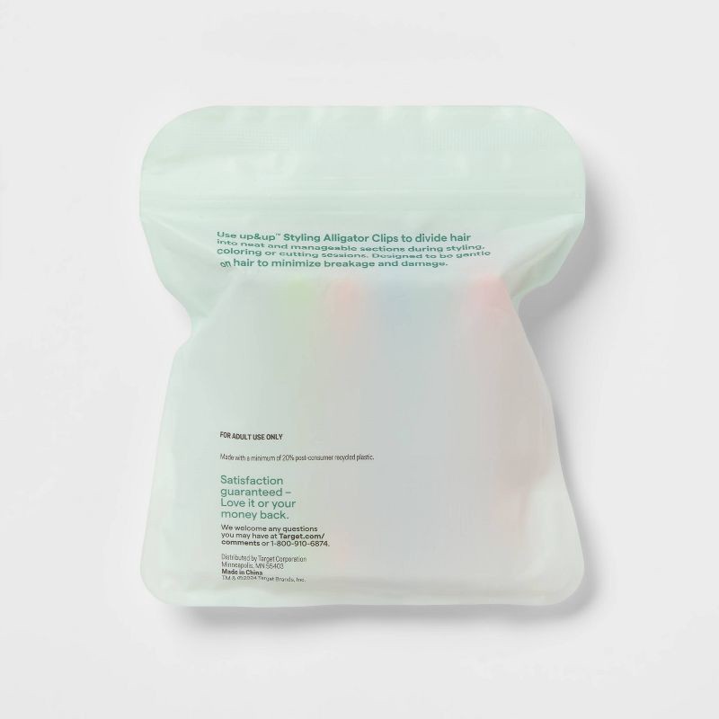 slide 3 of 3, Hair Sectioning Plastic Alligator Clips - 6pc - Assorted colors - up&up™, 6 ct