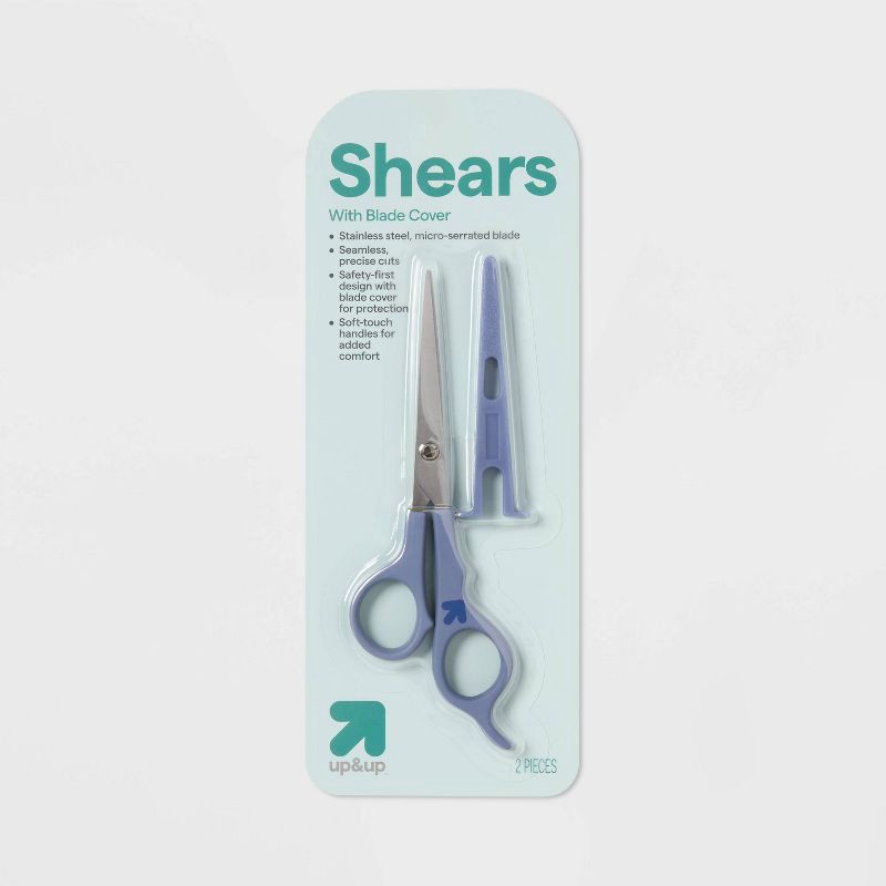 slide 1 of 3, Shears + Safety Blade Cover Hair Styling Scissors - up&up™, 1 ct