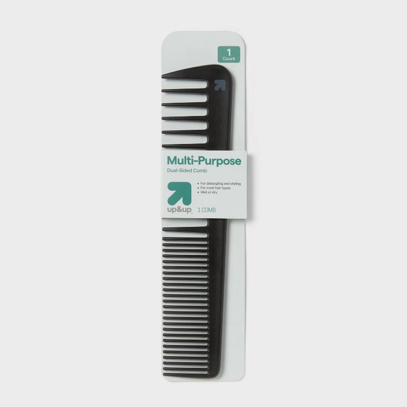 slide 1 of 3, Dual Sided Styling Comb- Black - up&up™, 1 ct